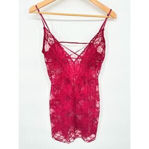 Dreamgirl Lingerie Size Medium Babydoll Nightie Valentine Sexy Burgundy Romantic